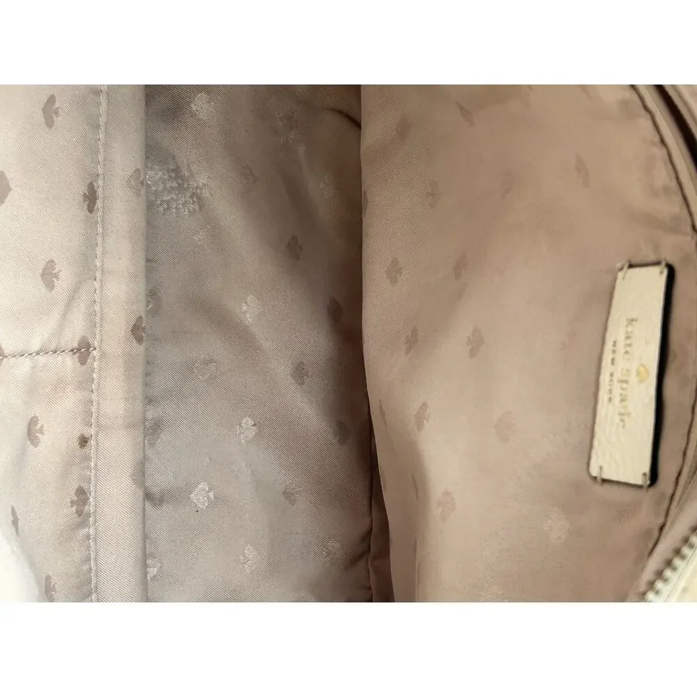 Kate Spade Lexy Cream Pebbled Leather Shoulder Bag Purse Neutral Classic - EUC - Picture 7 of 9